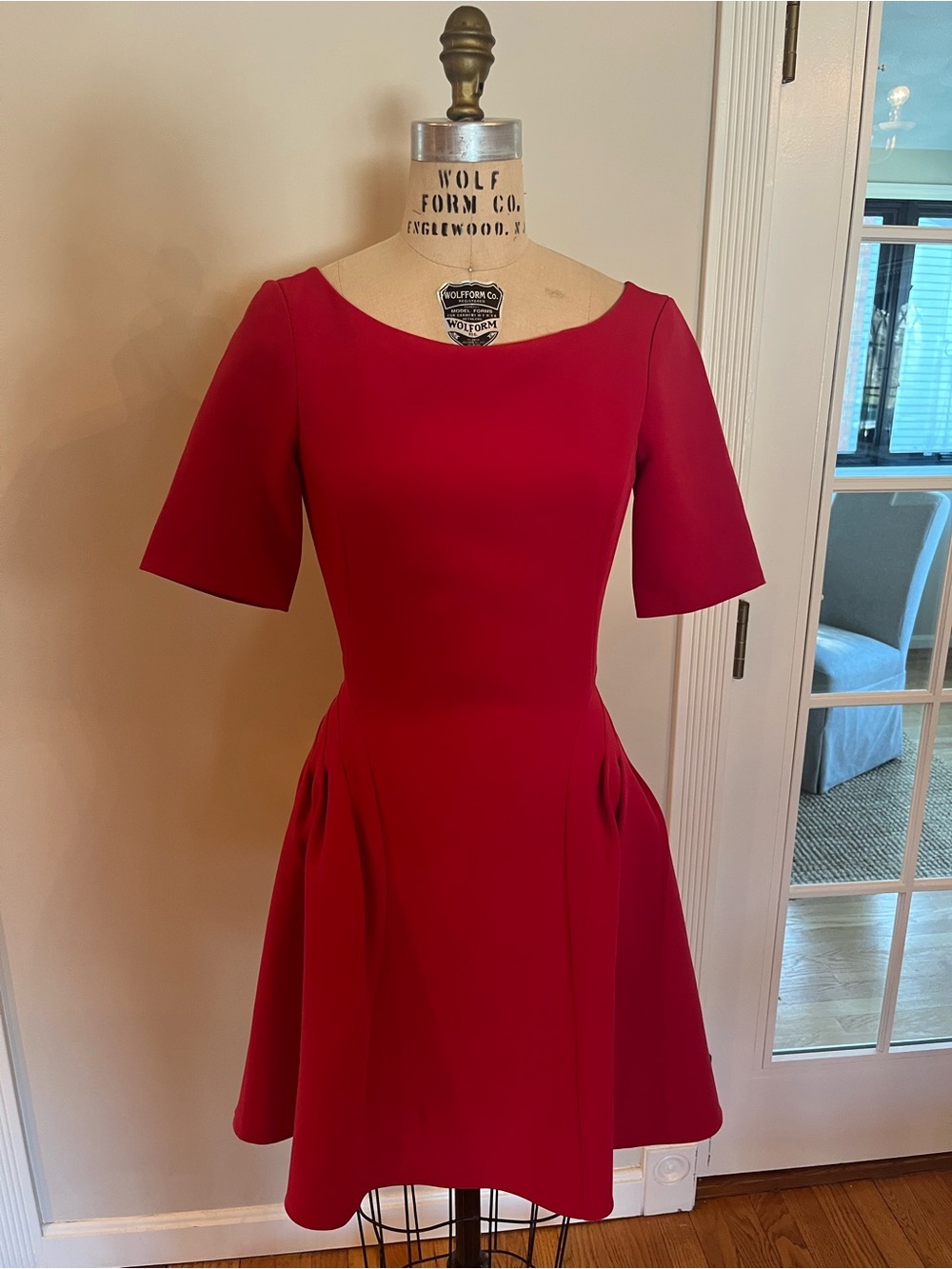 Zac Posen Classic Red Fit-and-Flare Dress